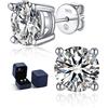 MomentWish Moissanite Orecchini Argento 925, 1 Carato/5mm Orecchini Orecchino Punto Luce Brillante Uomo Diamante Donna Anallergici Regalo-4 Prong