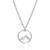 Nuoli® Collana da donna (regolabile 45 + 5 cm), con ciondolo a forma di montagna, per donne e ragazze, in acciaio inox, 45-50 cm, Acciaio inossidabile, montagna