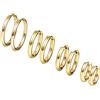 PROSTEEL Cerchi Dorati Orecchini,Set di Orecchini Cerchio Donna Uomo Stile Hip Hop, 4 Paia 8 Pezzi, 10/14/16/20 mm Diametro, Acciaio Inossidabile/Placcato oro 18K, Colore Oro(Confezione Regalo) - Prosteel