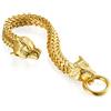 OIDEA Bracciale Braccialetto Uomo Bracciale Catena in Acciaio Inox Collegamento Doppia Testa di Drago Argento