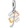 MariaFonte Charm New 2025 Compatibile Tutte Marche Quadrifoglio Madre Figlia Compleanno Anniversario Ciondoli Originale Argento 925 Mamma Bead Portafortuna Cuore Natale Perline Rosa Fucsia