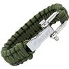 Wolflock | Braccialetto in paracord, per sopravvivenza all'aperto, nero, marrone, verde, nero e bianco, chiusura rapida in acciaio inox, colore: Verde militare, cod. WLSV19