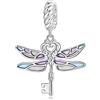 NINGAN Ciondolo a forma di libellula in argento sterling 925 Bracciale da donna con collana e ciondolo