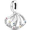 MariaFonte Bead Charm Amore Amicizia Sorella Compatibile Tutte Marche Pendente Cuore Ciondolo Argento