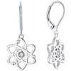 JO WISDOM Orecchini Atomo Ateo Argento 925 Donna con 3A Zirconia cubica,Orecchini Ateismo Atomico con placcato oro Bianco