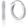 JO WISDOM Orecchini Cerchio Argento 925 Donna con AAA Zirconia Cubica Aprile Birthstone