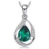 JewelryPalace 2.7ct Collana Donna Argento 925 con Simulato Smeraldo Verde, Solitario Collana Ciondolo Pietra a Taglio Pear con Catena 45cm, Collane Pendenti Verdi e Set Gioielli Donna
