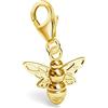 Goldene Hufeisen Mini piccolo ciondolo a forma di ape con moschettone, in argento Sterling 925 placcato oro, Argento sterling Oro giallo, Non pertinente.