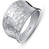 Amberta Anello da Donna in Argento Sterling 925 Effetto Martellato: Misura 20