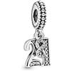 MariaFonte Charm New 2025 Compatibile Tutte Marche 21 Anni Compleanno Anniversario Laurea Ciondoli Originale Charming Beads Argento 925 Mamma Bead Portafortuna Cuore Famiglia Natale Donna