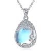YAFEINI Catena in Argento Sterling 925 con Pietra di Luna Ciondolo Albero della vita Collana con Albero della vita Gioielli per Donne e Ragazze (B-Collana con pietra di luna dell'albero della vita)