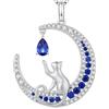 jiamiaoi Collana Gatto Ciondolo Gatto argento Gioielli Gatto, Collana argento 925 Gatto Ciondolo Collana Donna Gatto per Donne Ragazze Gatto Ciondolo Collana Chiave