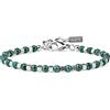 GAVU Bracciale da Uomo con Perline di Pietre Naturali Cristalli Curativi e Pepite Quadrate di Acciaio Inox