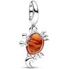 PANDORA Disney Ciondolo pendente con granchio de La Sirenetta in argento Sterling e vetro di Murano arancione