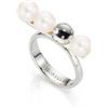 Morellato Lunae Collection SADX13016 - Anello da Donna in Acciaio Inox con Perle e Cristalli, Acciaio Inossidabile, Cristallo