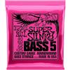 Ernie Ball, Super Slinky accordatura al nickel, Corde per basso elettrico a 5 corde, diametro 40-125