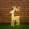 XMASKING Renna in Cristalli acrilici, H70 cm, 100 LED Bianco Caldo, Renne Luminose per Esterno, Decorazioni di Natale, luci Natalizie, Figure Luminose