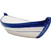 Sicilia Bedda - BARCA IN CERAMICA SICILIANA - Prodotto Artigianale dipinto a Mano - Lunghezza 19 Cm (Bordo Blu)