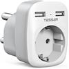 TESSAN Adattatore da Viaggio Sudafrica, Adattatore Presa Sudafrica con 2 USB, Spina Tipo M per Namibia, Lesotho, Bhutan, Mozambico