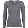 Engel Natur - Maglietta da Donna a Maniche Lunghe, 100% Lana Merino kbT, Lavabile in Lavatrice (Zafferano, 34-36 EU)