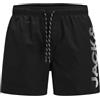JACK & JONES Jjiaruba Jjswimshorts AKM Db WB Solid Bermuda, Nero, XL Uomo