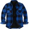 ZENTHACE Camicia giacca da uomo in flanella foderata in caldo pile Sherpa (tutto foderato in pile Sherpa), Plaid verde., X-Large