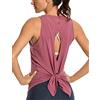 CRZ YOGA Canotta Sport Donna Backless Maglie Senza Maniche da Yoga Sportivo Canottiera Gilet T-Shirt Merlot nebbioso 48