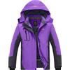 Wantdo Giacca da Sci Montagna Invernale Parka da Neve Caldo con Cappuccio Cappotto da Snowboard Giubbotto da Escursionismo Impermeabile Donna Blu XL