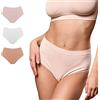 FOCENZA Mutande Donna Vita Alta in Microfibra Comoda e Traspirante, Intimo Donna Senza Cuciture, Multipack da 3 Pezzi in Vari Colori, Made in Italy (Nero-Nudo-Cipria, L-XL)