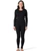 LAPASA 100% Lana Merino Set Termico Intimo Donna Leggero Strato Base Maglia a Maniche Lunghe e Pantaloni Lunghi L58 Nero L