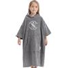 HOMELEVEL Accappatoio Bambino Ragazzo Piscina Nuoto - Poncho con Cappuccio e Tasca Bambina Ragazza - Accappatoi Bambini Teenager Spugna - Cotone 100%