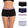ZLYC Elastiche Cotone Boxers Mutandine Culotte da Donna(Nero Confezione da 4,M)