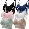 Duufin 6 Pezzi Reggiseno Bralette Pizzo Reggiseno Senza Ferretto per Donna, 6 Colori (Nero, Bianco, Blu Scuro, Rosa, Oliva e Kaki, XXL)