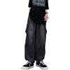 Skateboard Frog Baggy Jeans Donna Denim Cargo Pantaloni Sportivi Larghi Uomo Y2K Pantaloni da Paracadute con Tasche (Black,XL)