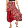 Lofbaz Donna Tailandese Floreale Harem 2 in 1 Tuta Pantaloni Borgogna 4XL