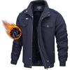TACVASEN Uomo Giacca Militare Invernale Jacket Casual Interno in Pile Caldo collo in Piedi, Caffè