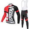 JEPOZRA Maglia Ciclismo Uomo Abbigliamento Biciclette Completo Giacca Manica Lunga Set per MTB Ciclista Corsa Antivento Asciugatura con Imbottiti Silicone