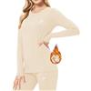 MeetHoo Biancheria Intima Termica Donna, Funzione Set di Biancheria Termica da Sci Maglia+Pantaloni Termici Base Layer Riscaldante Sport Ciclismo Corsa