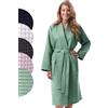 Morgenstern Accappatoio da donna, leggero, 100% cotone, tessuto a nido d'ape, modello Paula Oeko Tex Standard, Canna verde, S