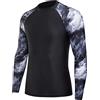 MOCOLY Maglia Surf Maniche Lunghe Anti UV Uomo Top Nuoto Compressione Asciugatura Rapida Rashguard per Vela Spiaggia Sport Allenamento Trekking Blu M