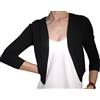 Fantasy Coprispalle Elegante Cerimonia Blaser Bolero Copriabito Manica 3/4 Donna Ragazza Colorati (Taglia Unica 40-42, Nero)