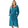 Morgenstern Accappatoio donna cerniera cappuccio bambù cotone microfibre vestaglia di lusso Alzavola Taglia L