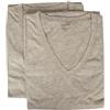 RAGNO Confezione 2 t-Shirt Uomo Maglietta Intima Manica Corta Camiciola Scollo V Cotone Bipack Articolo 601418, 318B Argento Bipack, XL