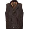 Walker and Hawkes Wax Winchester Gilet da uomo, in cotone cerato, impermeabile, con colletto in velluto a coste e fodera in tartan, Marrone, XX-Large