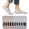HeyUU 3 | 6 | 10 paia di calzini di cotone per uomini e donne calze sportive invisibili con 8 strisce antiscivolo in silicone (Grigio x5+ Beige x5, 35-38)
