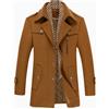 Allthemen Trench Corto Invernale da Uomo Trench di Lana Cappotto Spessa e Sottile Soprabito Parka Giacca a vento Giacca con risvolto cammello scuro S