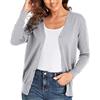 CUNYI Cardigan Donna Scollo a V Maglia con Bottoni Girocollo Classico Manica Lunga Giacca Cappotto Elegante, Bianco S