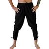 YAOHUOLE Pantaloni da uomo medievali vintage per il tempo libero con tasche, pantaloni da pirata rinascimentale, costume da cosplay, pantaloni lunghi da uomo, marrone, L