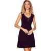 Selente Sweet Dreams Elegante Camicia da Notte Donna con Dettagli in Pizzo, Nero Smanicato, L