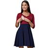 HAPPY MAMA. Donna Vestito prémaman per L'Allattamento Abito con Maniche 3/4 603p (Crimson & Marina Militare, IT 46, XL)